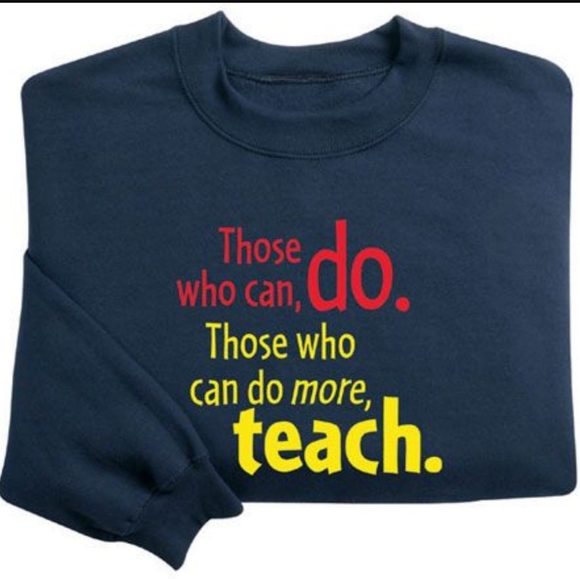 Gildan Tops - NWT "Those Who Can Do.." navy t-shirt